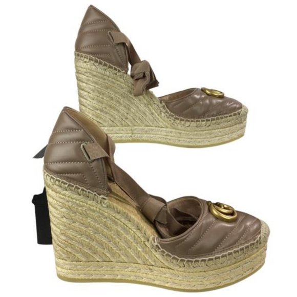 gucci palmyra ankle tie espadrille wedge